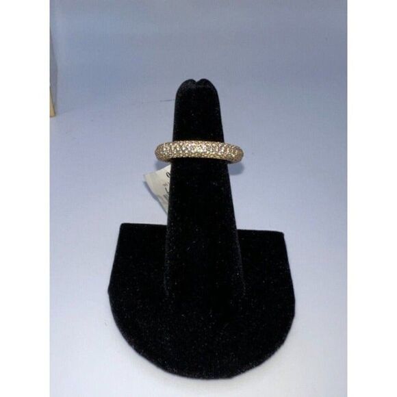 Luv AJ Cubic Zirconia Pave Amalfi Ring In Gold-Tone Size 6 New - Picture 5 of 5